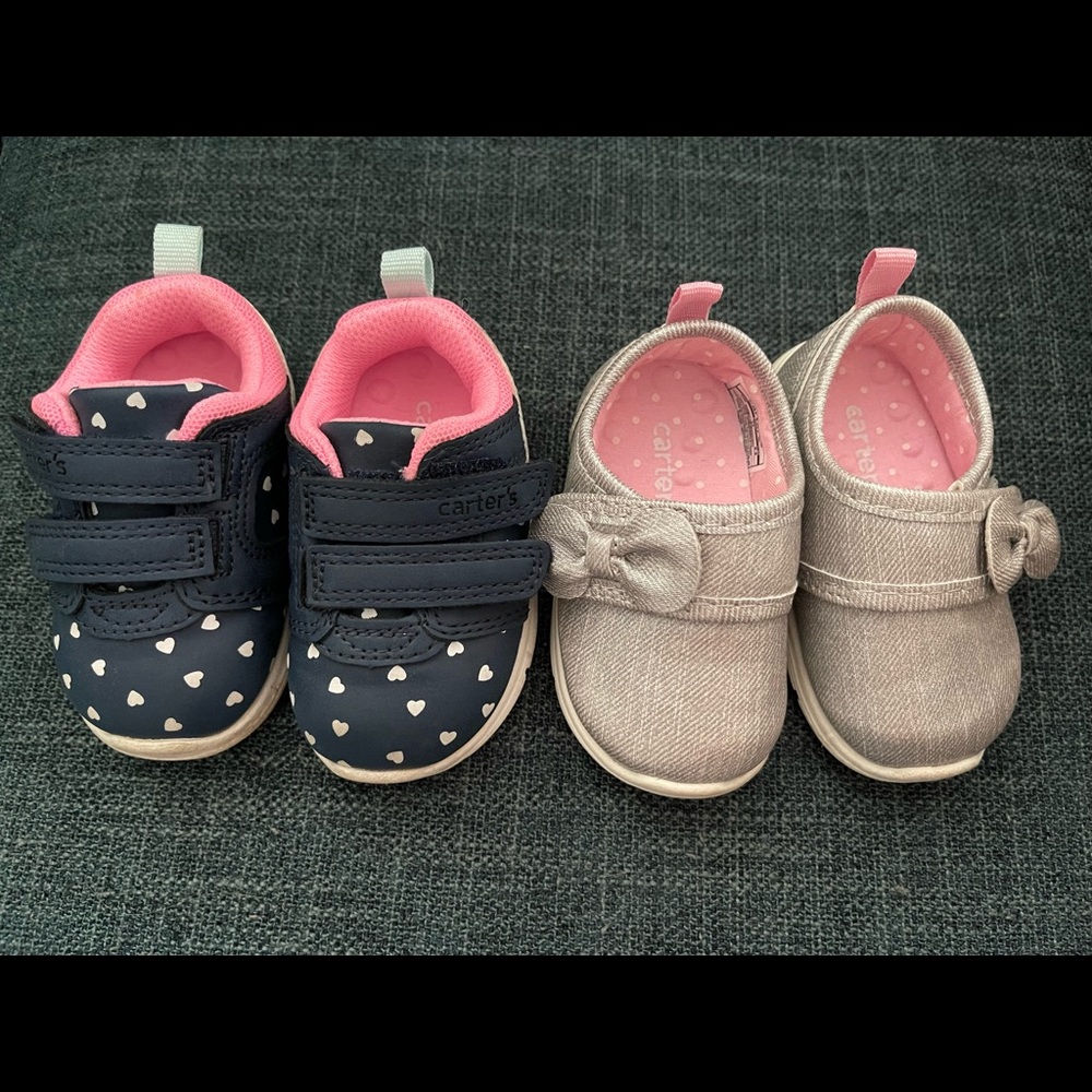 Two pairs Carter's Every Step baby girl shoes